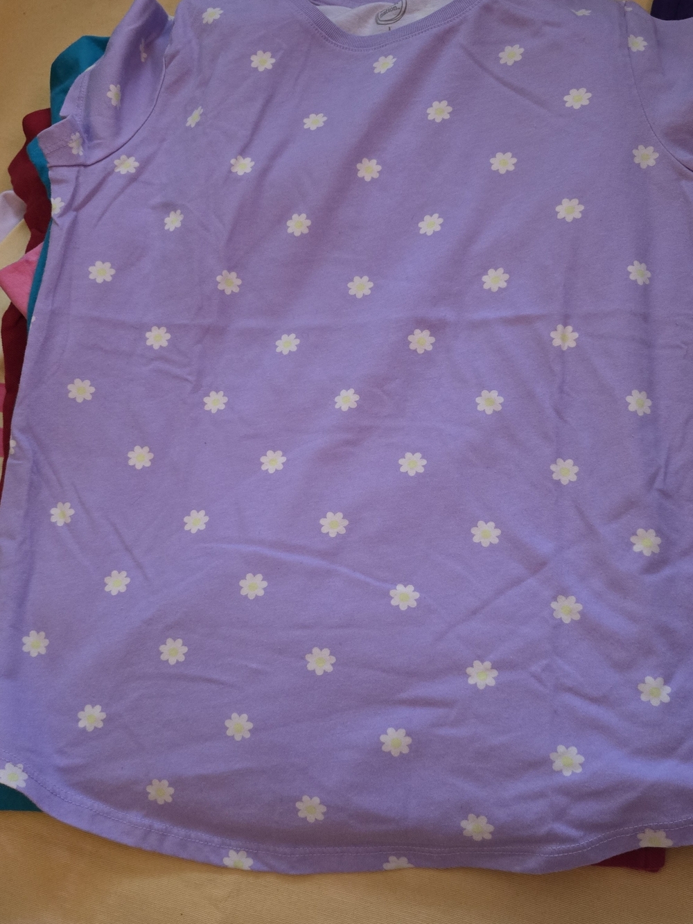 Girls Lavender Daisy Short Sleeve Tee - Floral Print